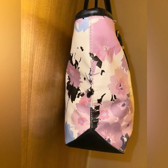 Nine West Floral Print Large Tote Bag – Pink, Purple & Blue - Picture 10 of 11